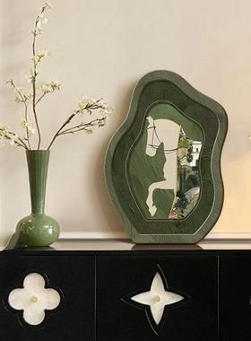 中古风斗柜玄关桌面摆台装饰画