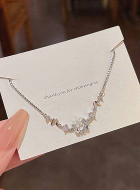 轻奢小众闪钻蝴蝶钛钢手链活扣