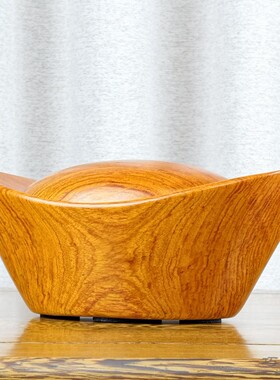 花梨实木雕刻金元宝摆件开业礼物