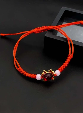 新款新年红色本命年红绳编织手链闺蜜情侣编织手绳