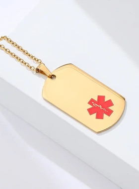 新款牌项链国际护士节标志吊坠不锈钢礼物刻字饰品配饰