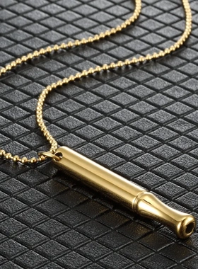 冥想呼吸项链不锈钢小蛮腰圆管口哨正念饰品解压吊坠东莞