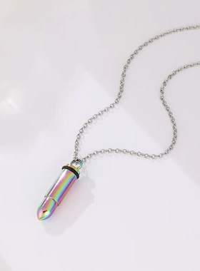 欧美时尚弹头吊坠嘻哈钛钢项链挂饰男士潮流饰品项坠