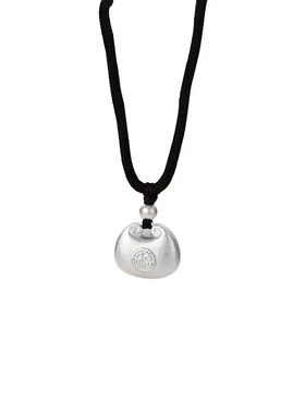 小胖福平安锁项链女新中式古风设计感小众百搭情侣吊坠简约颈链潮