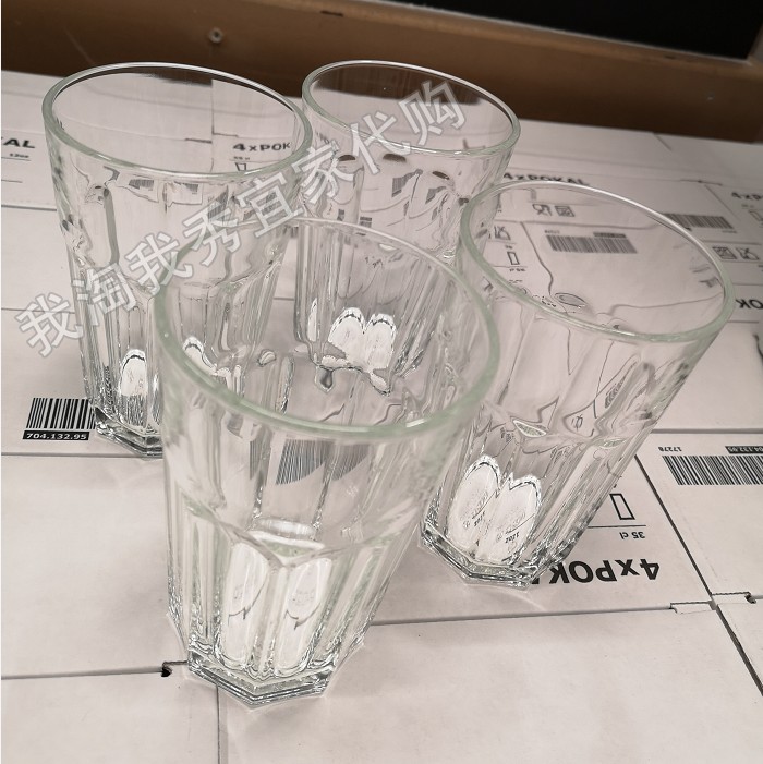 1.7宜家国内代购 博克尔 杯子 透明玻璃4件35厘升啤酒牛奶酒吧杯 - 图1
