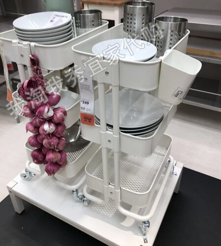 宜家国内代购 拉斯克手推车厨房火锅移动菜架多层置物架零食收纳 - 图0