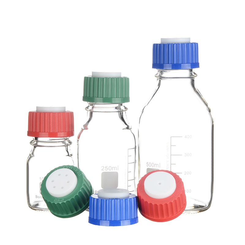 试剂瓶盖子彩色红/蓝/黄色GL45蓝盖瓶用倾倒环高温PP材质蜀牛丝口 - 图3