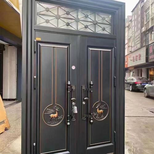 大门农村双开门新款别墅自建房四开堂屋大门家用进户门入户门外门 - 图0