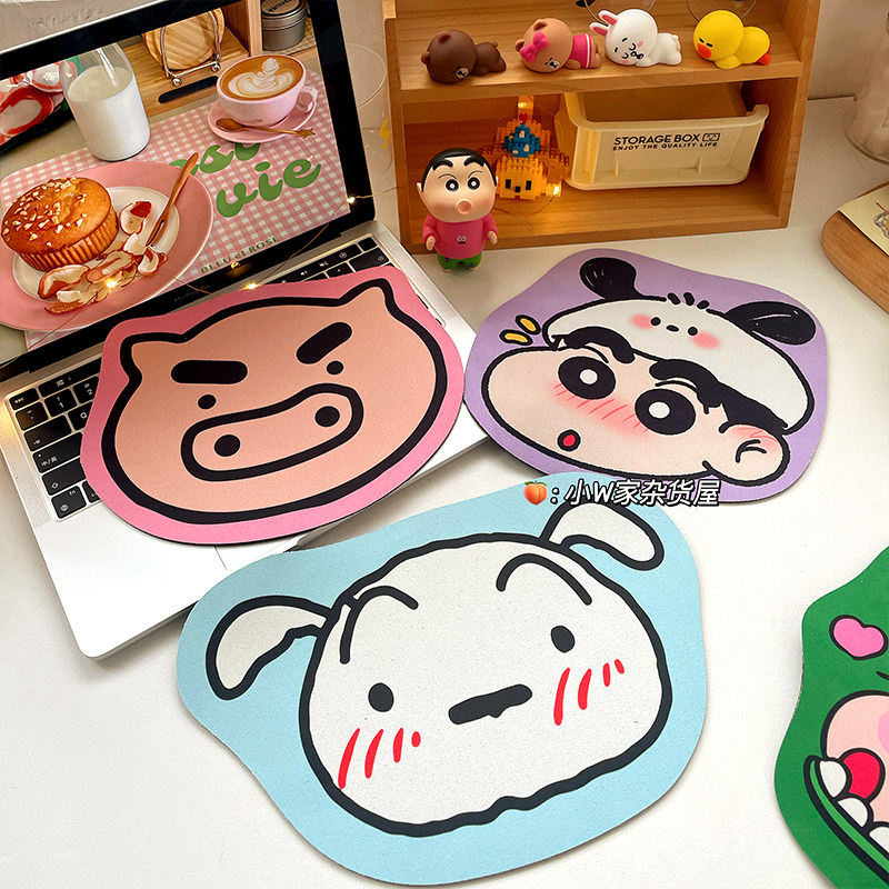 小w家~蜡笔小新鼠标垫卡通可爱造型办公游戏橡胶加厚防滑电脑周边,淘宝优惠券,粉丝福利购,淘宝优惠卷