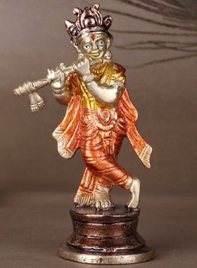 印度克利希娜铜奎师那雕像