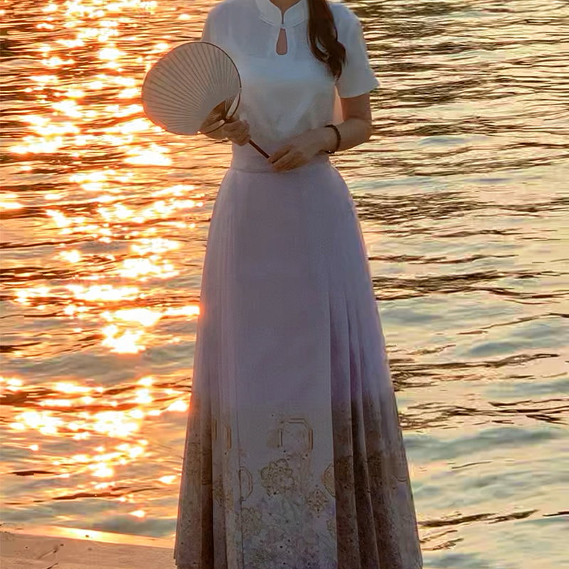 无衣饮羽【夏梦】妆花螺钿幻彩纱马面女2025新款夏季薄款,淘宝优惠券,粉丝福利购,淘宝优惠卷