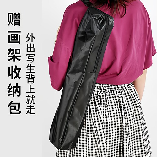 美术生专用金属画架可折叠便携伸缩托盘三角架素描素描写生绘画画板金属支架学生儿童联考户外家用工具套装 - 图3
