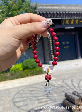 朱砂手串紫金砂静心莲花女款本命