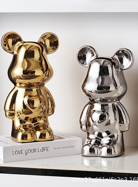 暴力熊摆件存钱罐装饰品摆件柜玄关客厅电视柜摆摊套圈玩具