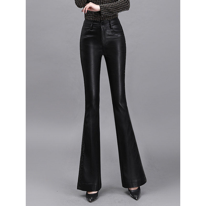 黑色pu皮裤女2026新款秋冬紧身喇叭裤高腰显瘦休闲裤保暖加绒裤子,淘宝优惠券,粉丝福利购,淘宝优惠卷