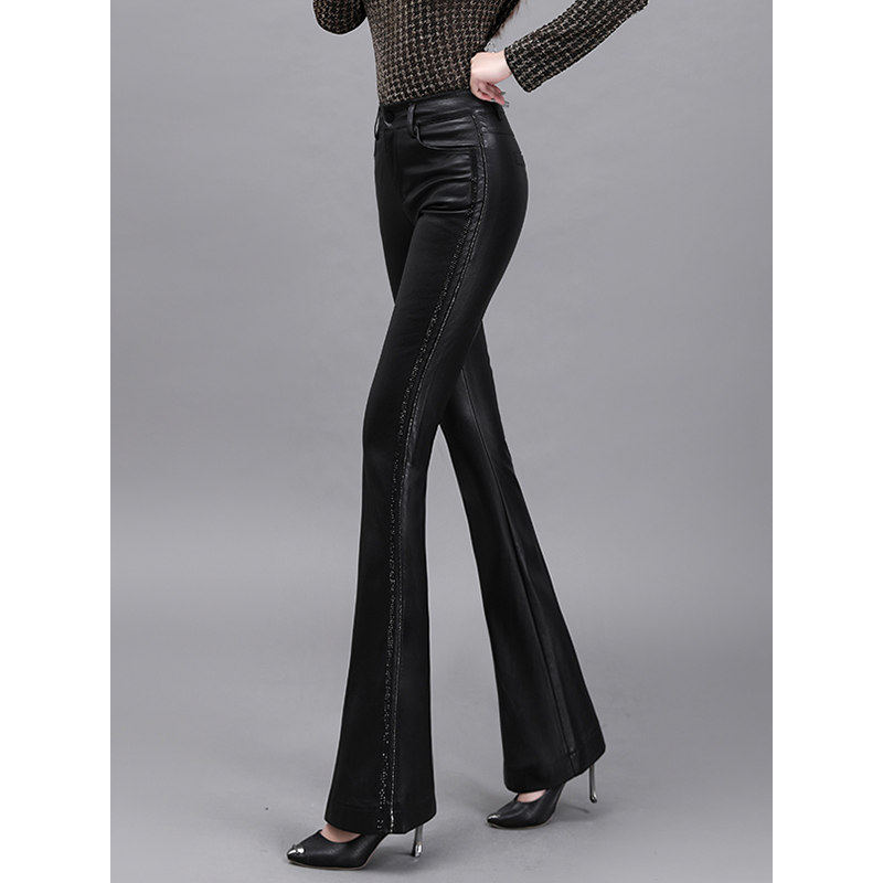 黑色pu皮裤女2026新款秋冬紧身喇叭裤高腰显瘦休闲裤保暖加绒裤子,淘宝优惠券,粉丝福利购,淘宝优惠卷