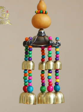 云南特色天然小葫芦风铃挂件门饰门把手装饰平安福葫芦家居挂饰