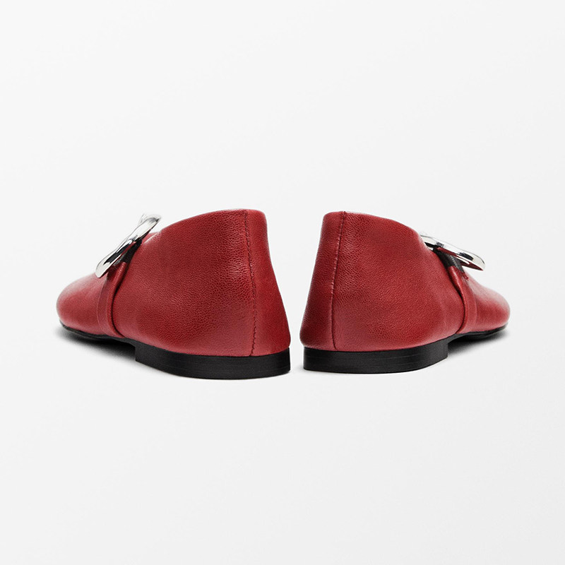 西班牙M.D原单女鞋玛丽珍平底红色真皮软皮一字扣带浅口舒适春秋,淘宝优惠券,粉丝福利购,淘宝优惠卷