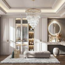 Solid Wood Light Lavish Cloakroom American Modern Wardrobe Bedroom Walk-in Closet Shenyang Full house Custom Factory