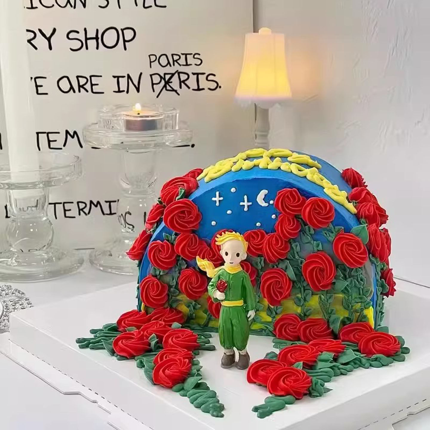 拿玫瑰花站立小王子摆件情人节卡通周岁儿童生日蛋糕装饰烘焙配件,淘宝优惠券,粉丝福利购,淘宝优惠卷