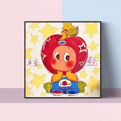 潮流卡通星星人装饰画泡泡玛特创意小众客厅挂画多巴胺卧室壁画 - 图1