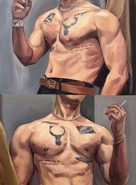 肌肉男健身写真男体艺术装饰画