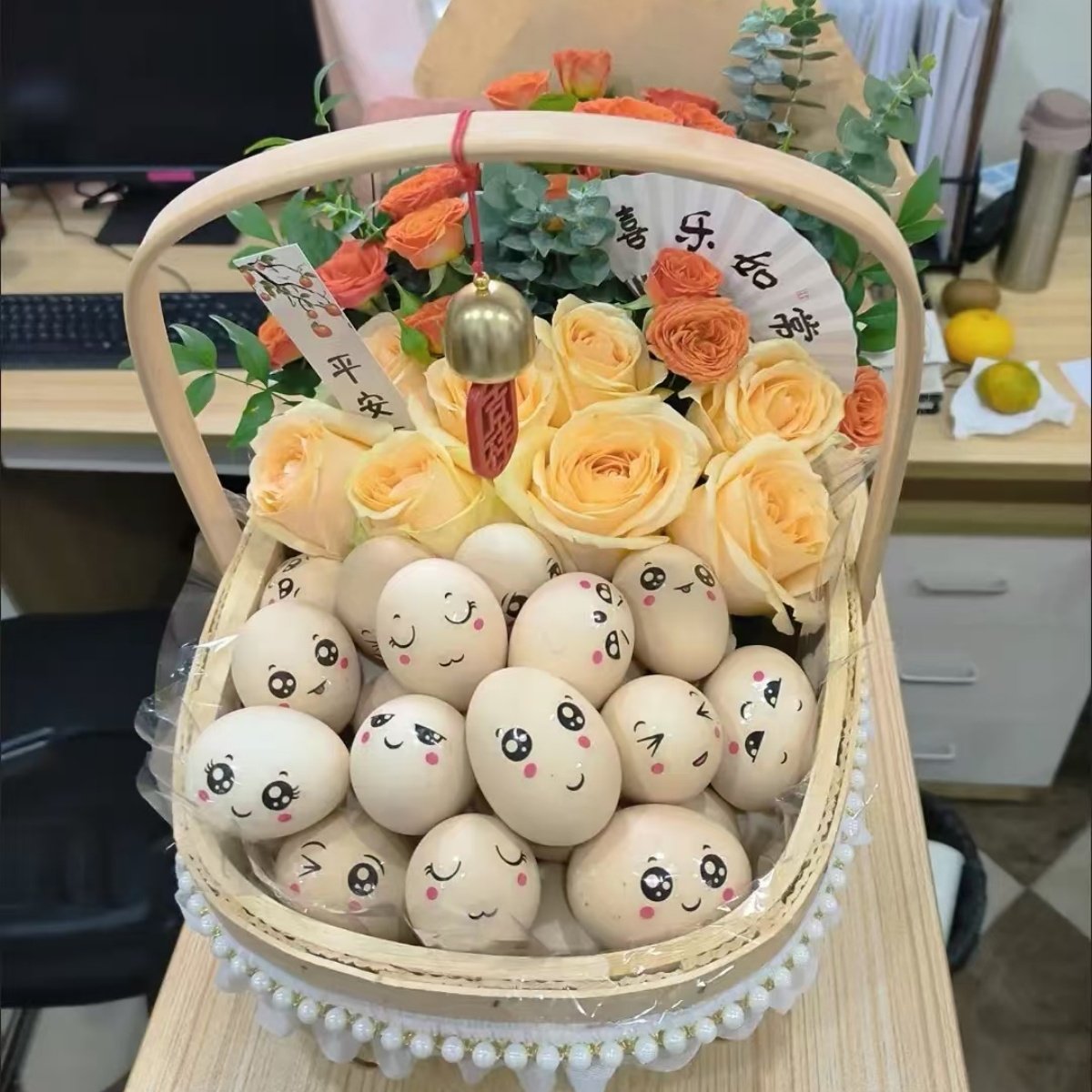 花篮鸡蛋花篮送月子鸡蛋鲜花插花复古田园风手工月子花篮藤编篮子,淘宝优惠券,粉丝福利购,淘宝优惠卷