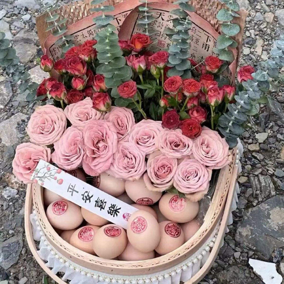 花篮鸡蛋花篮送月子鸡蛋鲜花插花复古田园风手工月子花篮藤编篮子,淘宝优惠券,粉丝福利购,淘宝优惠卷