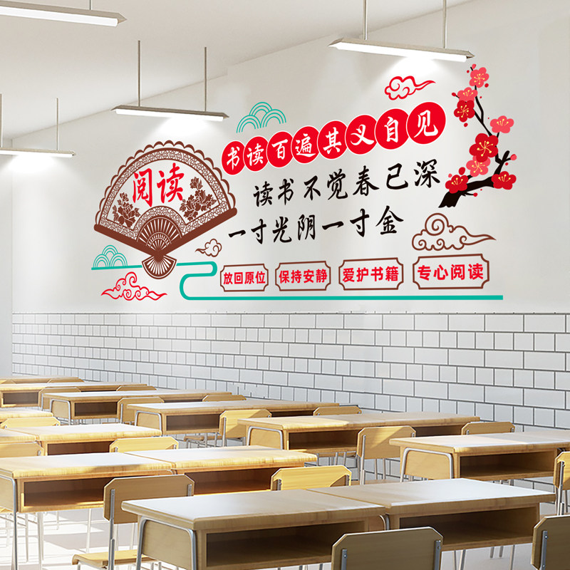 小学初中教室装饰班级文化墙布置励志墙贴纸自粘培训班早托班贴画_虎窝淘