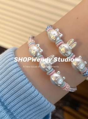 足银999三丽鸥手链纯银hellokitty编织手绳送闺蜜礼物