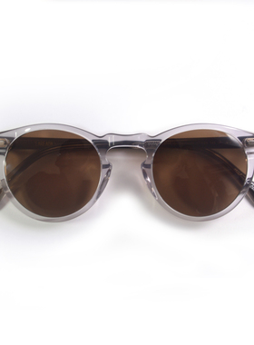 潮男痞帅墨镜 复古圆框板材太阳镜时尚男女遮阳高级感透明墨镜