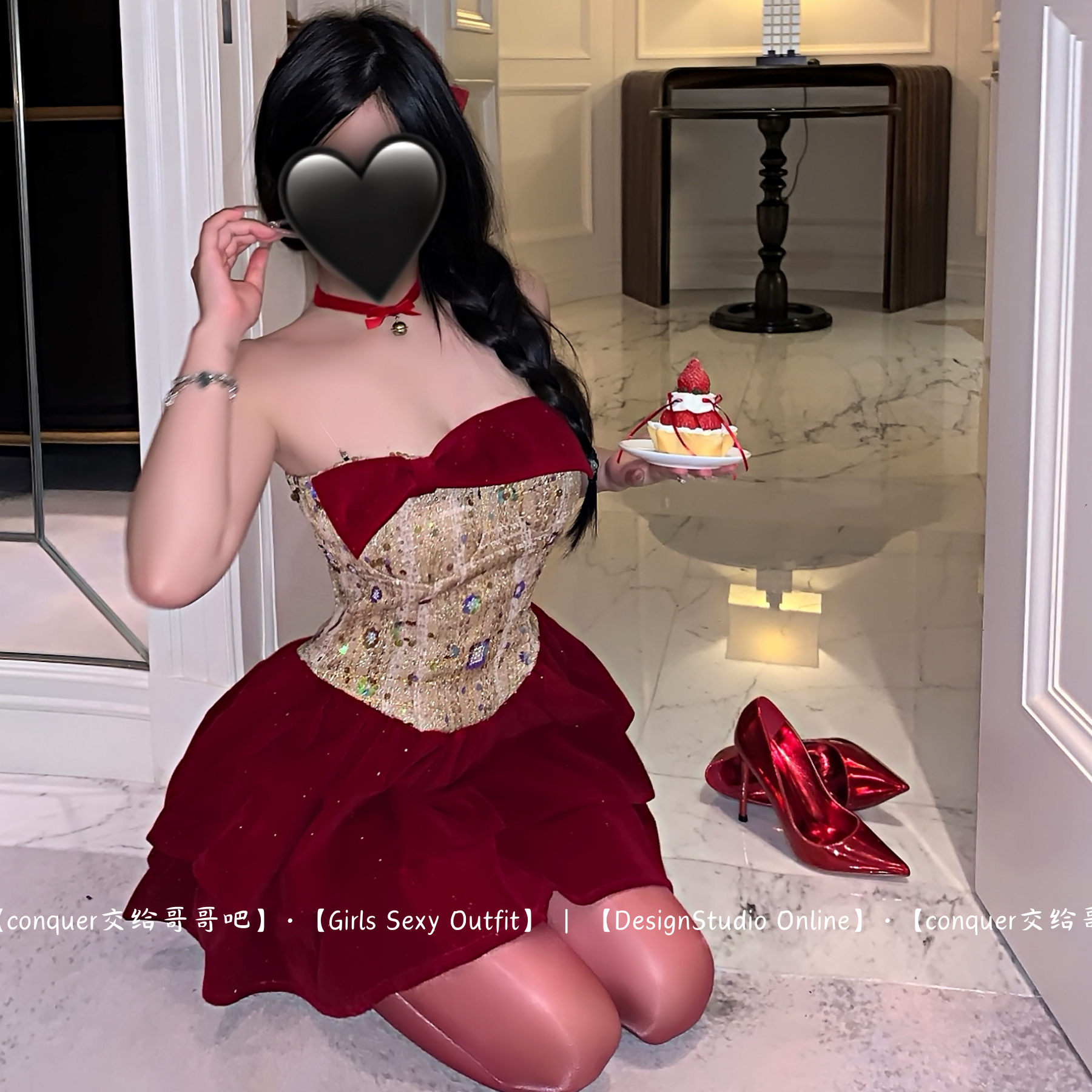 「圣诞套装集合」氛围感夜店酒吧圣诞节制服辣妹穿搭红色连衣裙女,淘宝优惠券,粉丝福利购,淘宝优惠卷