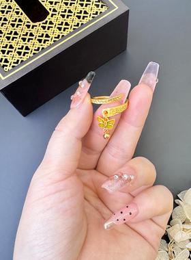 越南沙金蝴蝶祥云流苏指环