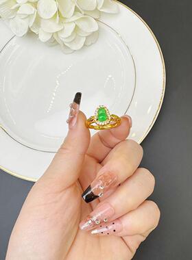 新中式越南沙金镂空镶钻葫芦戒指