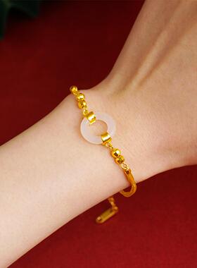 环环相扣安康扣复古宝石手链