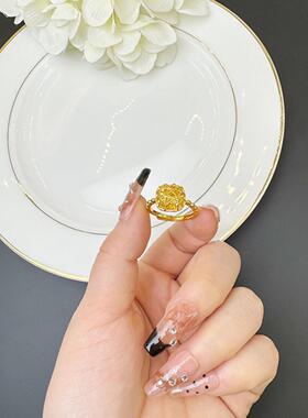 越南沙金复古镂空捕梦网戒指女久