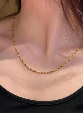 水波纹项链女气质百搭