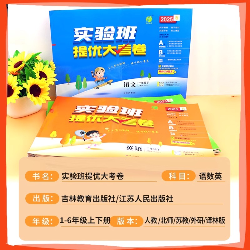 2025春小学实验班提优大考卷一二三四五六年级上下册语文数学英语同步教材人教版北师苏教外研译林版单元期中期末试卷提优测评卷