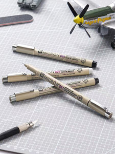樱花高达模型涂装上色笔勾线笔手绘工具手办电镀马克笔金属笔补漆涂色制作金色白色黑油漆笔镜面渗线笔针管笔