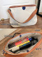 Contrast color large capacity college style versatile shoulder crossbody bag