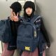 American style embroidered letter high school college student backpack