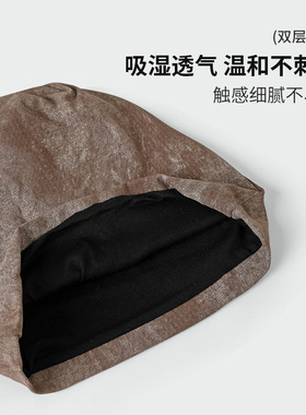 韩系小众渐变晕染堆堆帽春夏复古潮酷套头帽子薄款双层宽松包头帽
