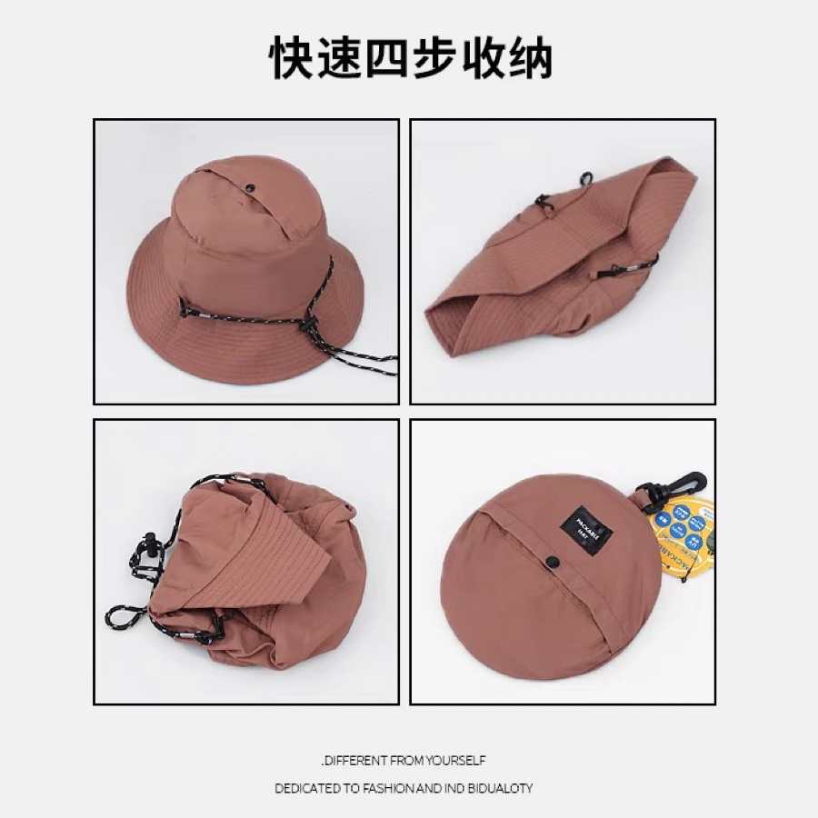 冲浪Packable Bucket Hat防水渔夫帽可收纳包盆帽薄速干户外登山