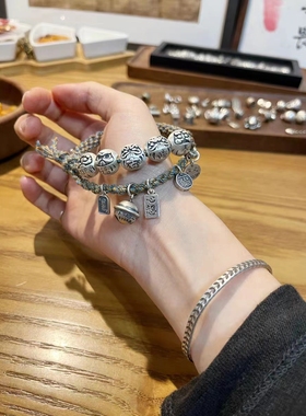 999足银达摩原创手链可换新一次