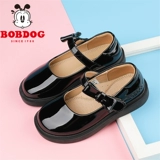 Черная детская обувь для кожаной обуви с бантиком для принцессы, мягкая подошва