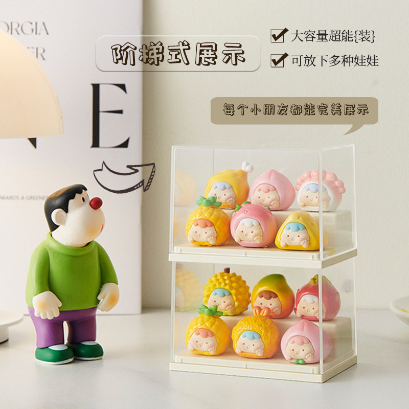 阶梯式萌粒收纳盒防尘公仔娃娃展示架可叠加泡泡玛特手办 展示盒,淘宝优惠券,粉丝福利购,淘宝优惠卷