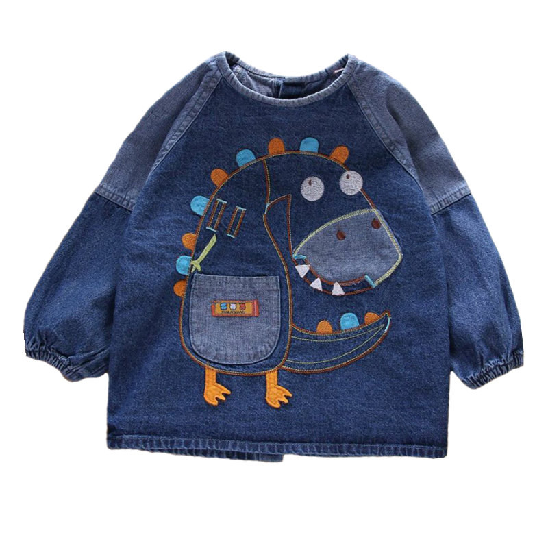 宝宝纯棉牛仔罩衣秋冬款儿童男女吃饭衣反穿衣防水婴儿罩衫围兜兜,淘宝优惠券,粉丝福利购,淘宝优惠卷
