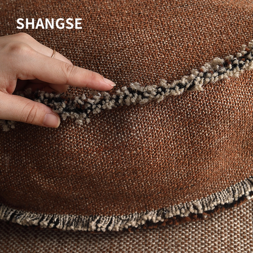 尚塞原创设计自然侘寂风中古风民宿样板房慵懒布艺小凳子坐墩抱枕 - 图2