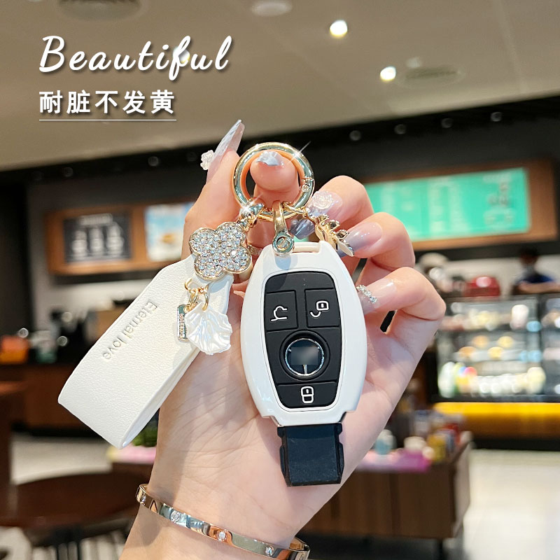 专用奔驰老款钥匙套S级C200L/a180gla200glc260E300L车高档扣女壳 - 图1