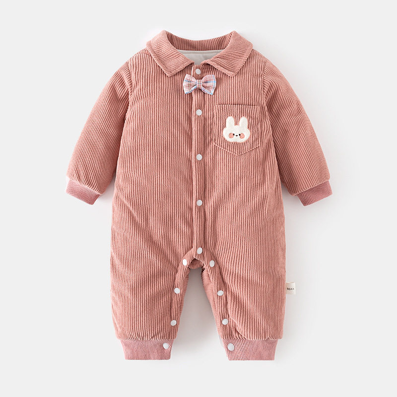 婴儿衣服秋冬装夹棉加厚连体衣男女童加棉偏开连身衣宝宝外出爬服,淘宝优惠券,粉丝福利购,淘宝优惠卷